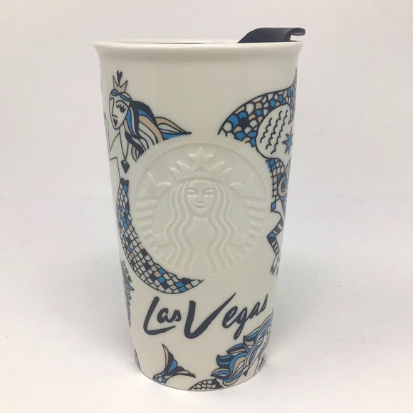 Starbucks 2015 Las Vegas Embossed Mermaid Logo 12oz Travel Tumbler - Picture 1 of 7